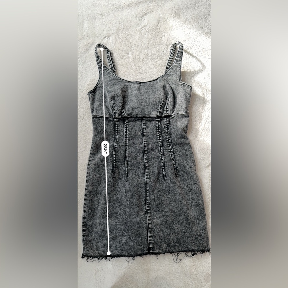 Gray Denim Western Sleeveless Dress - Picture 6 of 7